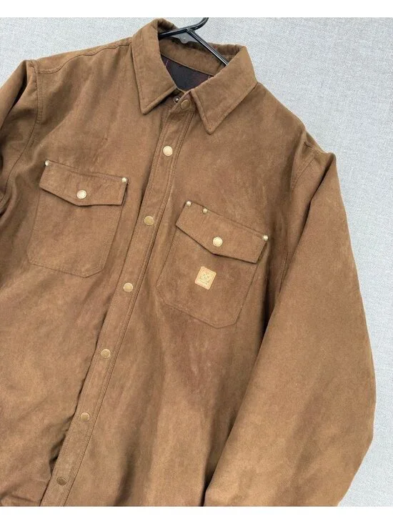 Dixxon Casper Jacket Mens LT Suede Snap Buttons Chore Barn