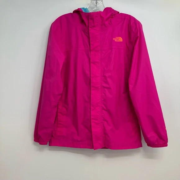The North Face Girls Pink Hooded Windbreaker Jacket Size XL (18) Hyvent