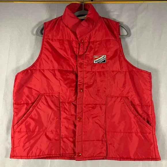 Holloway Mastercraft Tires Vest Men's‎ Extra Large Red Insulated Snap Front