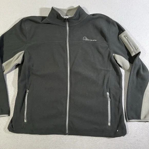 Ducks Unlimited Fleece Jacket Mens XL Black Long Sleeve Embroidered Logo Zip‎