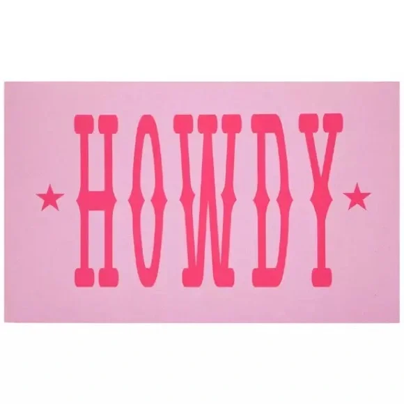Howdy Pink Doormat