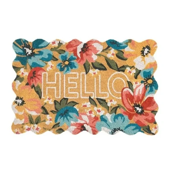 Floral Hello Summer Coir Doormat, 23