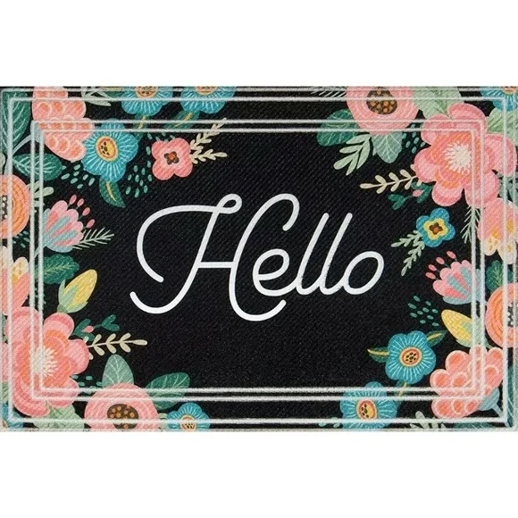 Hello Boho Abstract Indoor/Outdoor Doormat, 2' x 3'