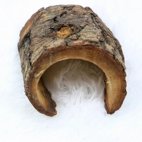 Natural Wood Reptile Hide Log Cave for Gecko Snake Lizard Small Terrarium Decor