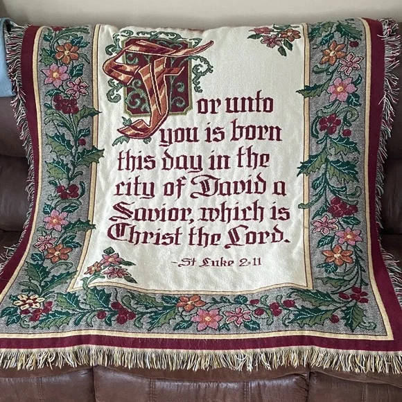 Holiday Tapestry Throw Blanket