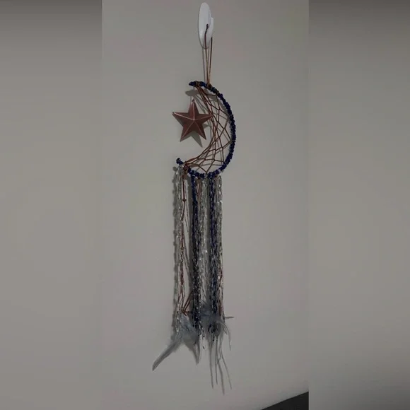 Copper Star and Blue Beaded Dreamcatcher