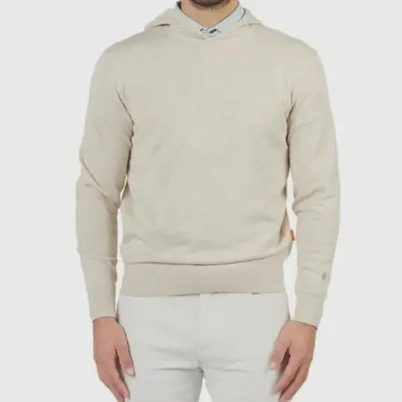 Men's Stitch Golf Italian 100% Merino Wool Hoodie - Beige, Medium