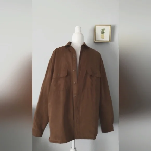 Jacket Men's Winter Weatherproof Lined Style Shacket Brown Medium Warm