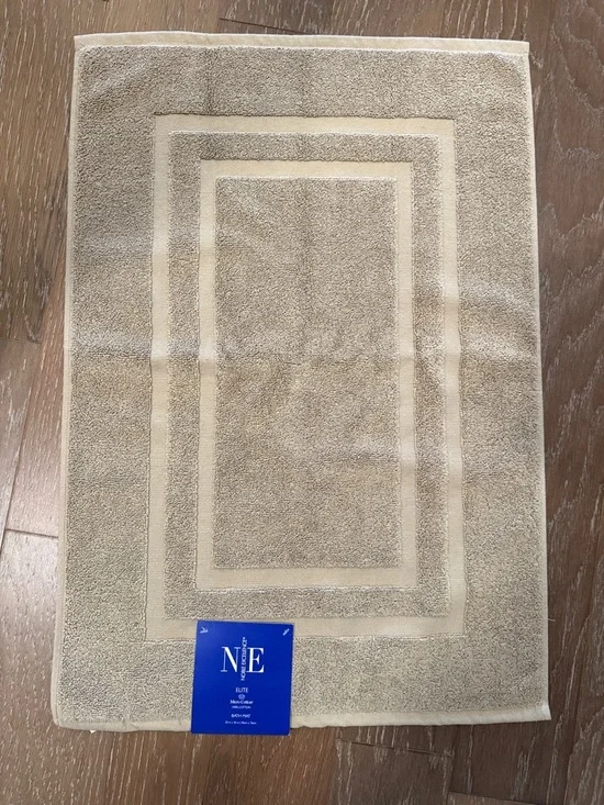 Neutral Beige Door Mat with Double-Frame Design 20x30 Absorbent