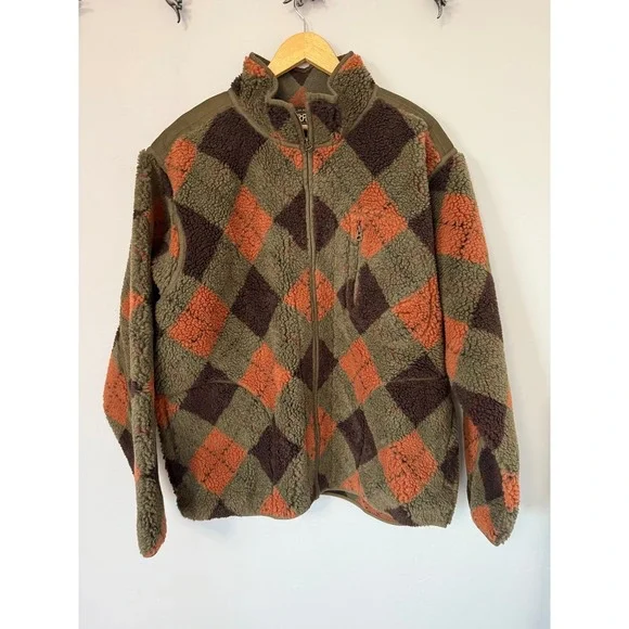 NWT $499 RRL Double RL Argyle Pile Fleece Liner Jacket Jacket Men's XXL Zip Up