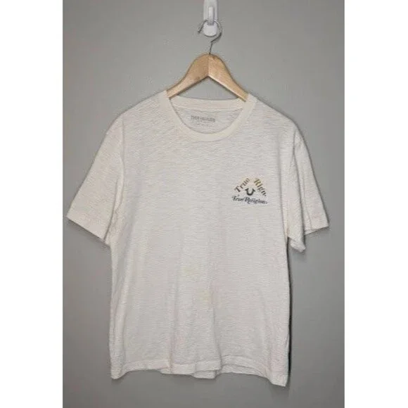 True Religion Triangular Graphic Men's White T-Shirt Size XL