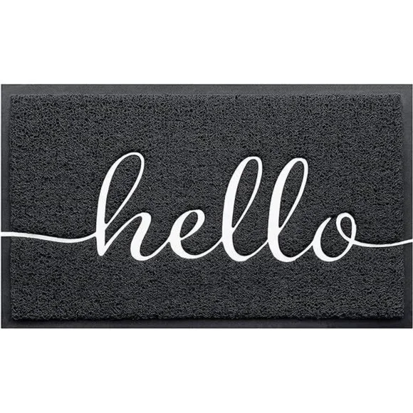 Hello Door Mat Durable Low Profile Floor Mat Non Slip Indoor Outdoor 32x20 Rug