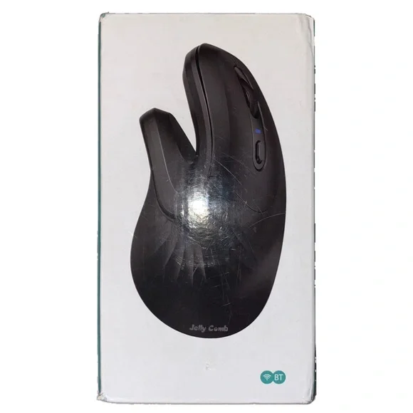 Jelly Comb 2.4G USB Bluetooth Ergonomic Optical Vertical Mouse Model MV045,Black