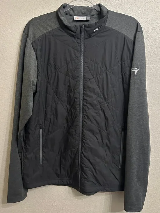 KJUS Black/Gray Full-Zip Jacket Vaquero Golf Club EUC