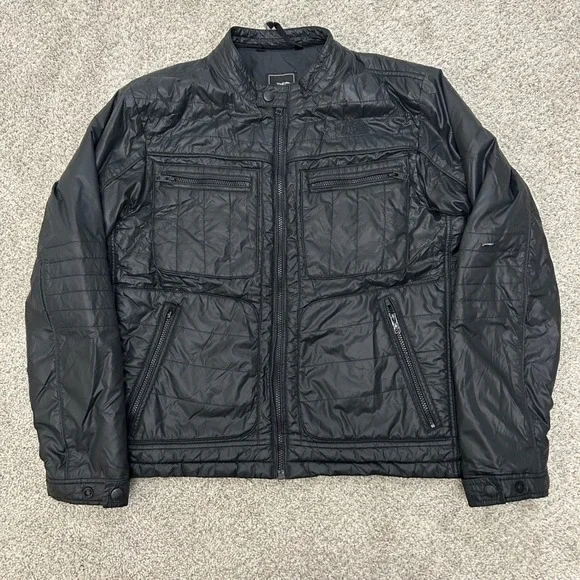 The North Face Mack Moto Jacket Large Black Quilted Full Zip Insulated Puffer