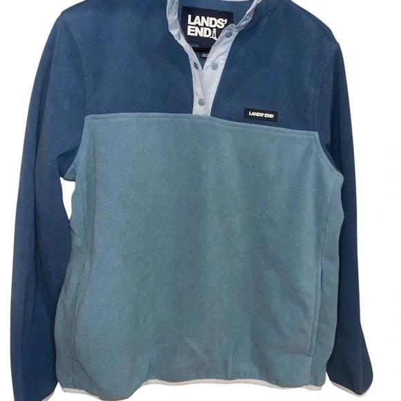 Lands' End kids Two-Tone Fleece Pullover