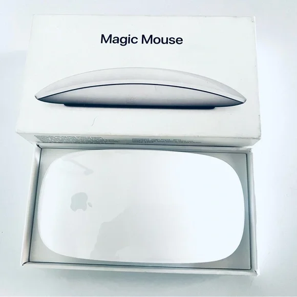 Apple Magic Mouse Model A3204 Sleek White Design and USB Cord Mint Conditions