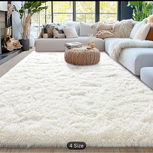 Off - White Luxurious Fluffy Shag Rug Ultra Soft 4x6ft New in Bag