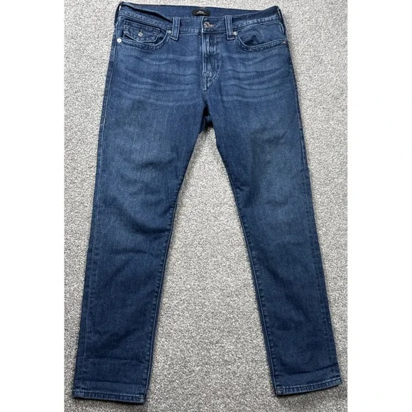 True Religion Rocco Jeans Men's 34 Blue Relaxed Skinny Stretch Denim