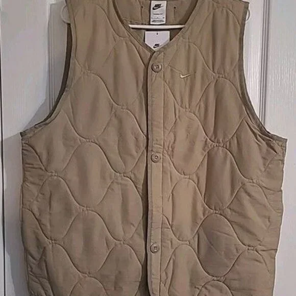 Nike Therma-FIT Military Insulated Men's Size Small Khaki Vest DX0890-247 New