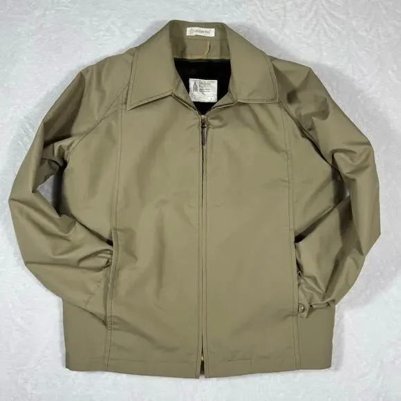 VTG London Fog Men's 40Reg Harrington‎ Jacket Removable Faux Fur Lining Tan 70's