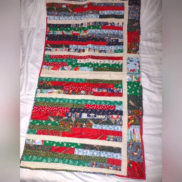 Colorful Christmas Patchwork Lap Quilt