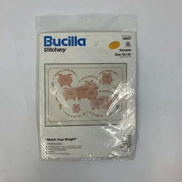 Bucilla‎ Stitchery Longstitch Kit 48837 Watch Your Weight 12” X 16” New Sealed
