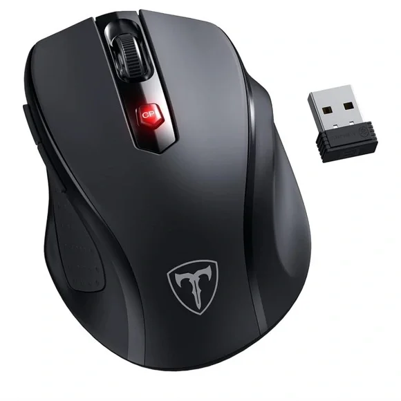 Wireless Mouse, D-09 Computer Mouse USB Cordless Mice for Laptop, Ergo Grip