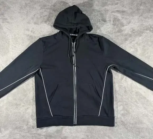 True Religion Vintage Y2K Men's Full Zip Hoodie Black Size Large
