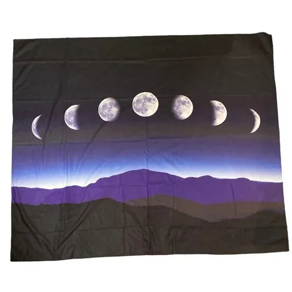 Moon Phases Wall Hanging Tapestry NWT NIB Blue Decor Student Dorm 51