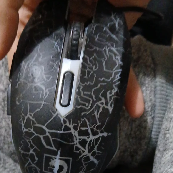 Black Gaming Mouse with White Accents
