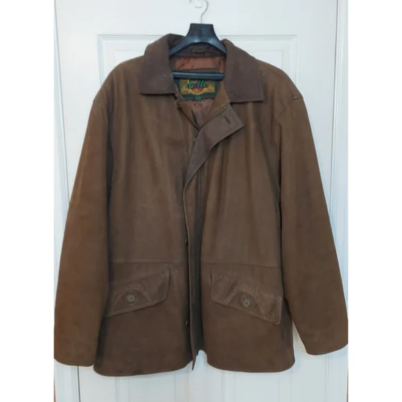 G III Vintage 90s Brown Suede Leather Bomber Jacket Heavyweight Lined Size XL