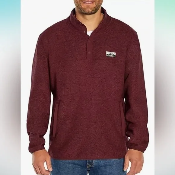 NWT Eddie Bauer Men's 1/4 Snap Sweater Fleece Pullover