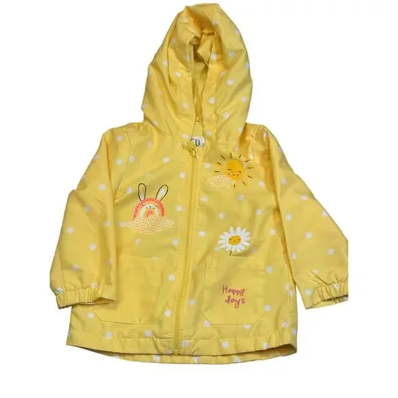 Fred and Flo Yellow Polka Dot Rain Coat 9-12mths