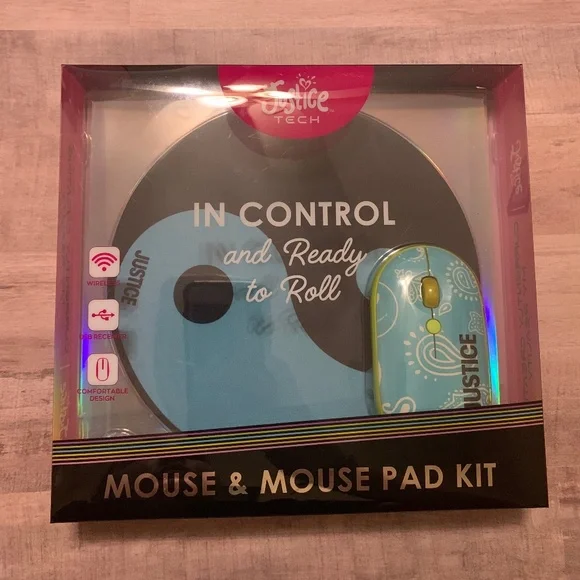 Justice Tech Peace Sign Shaped Mouse pad and Wireless Mouse