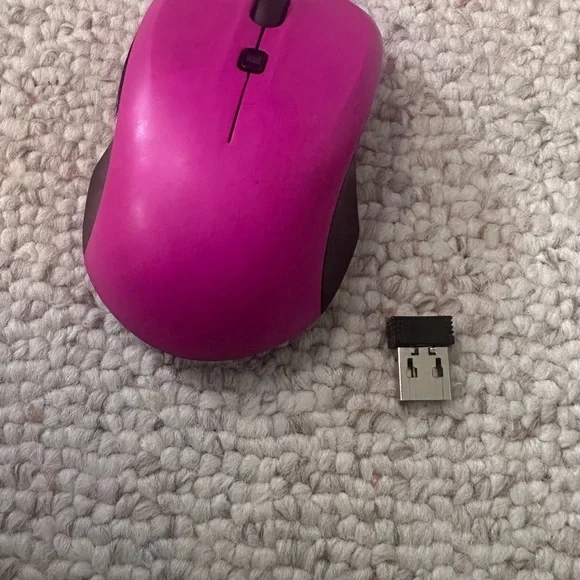Wireless Pink Mouse with USB Receiver