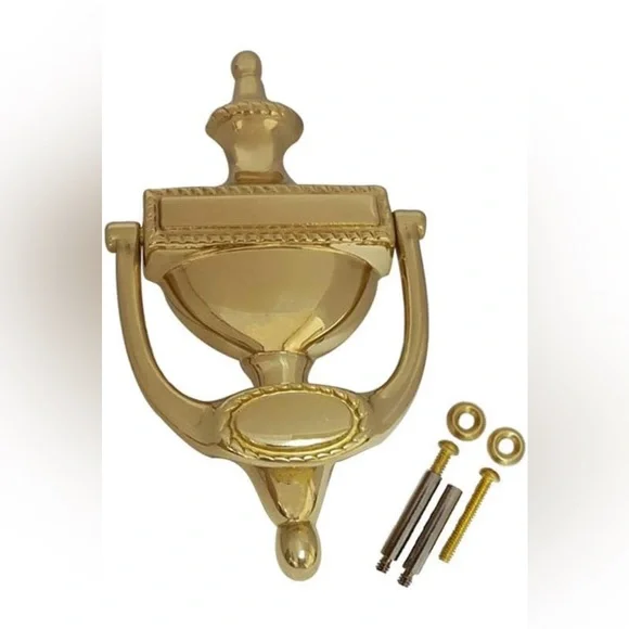 QCAA | VINTAGE SOLID BRASS DOOR KNOCKER VICTORIA ROPE TYPE POLISHED BRASS 613