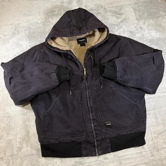 Walls Workwear Sherpa Lined Hooded Jacket |‎ Brown | Large