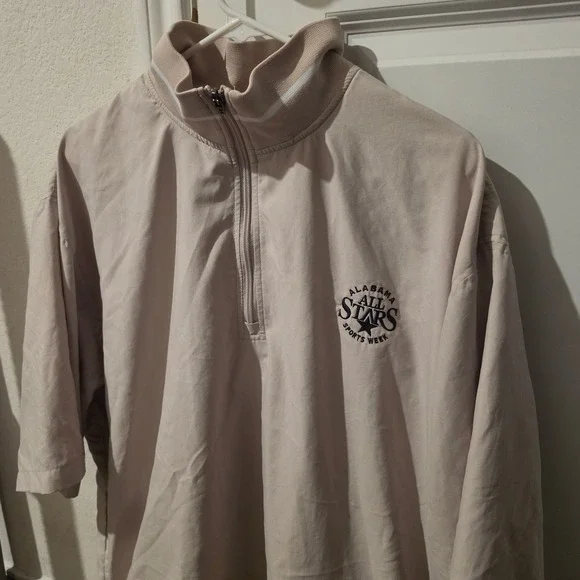 Russell Athletic Mens Tan Alabama All Stars Quarter Zip Windbreaker Pullover L