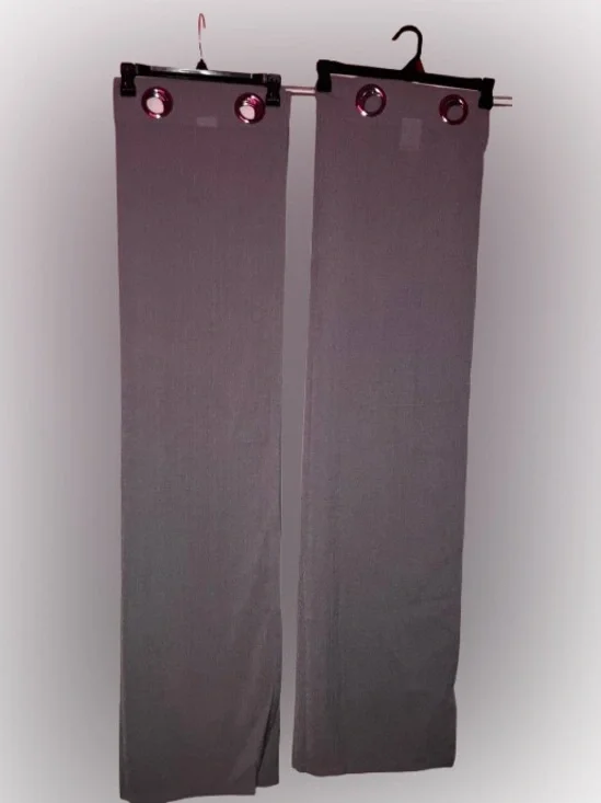 Two piece Gray Polyester Curtains for Home Decor/Windows/Room New without tags