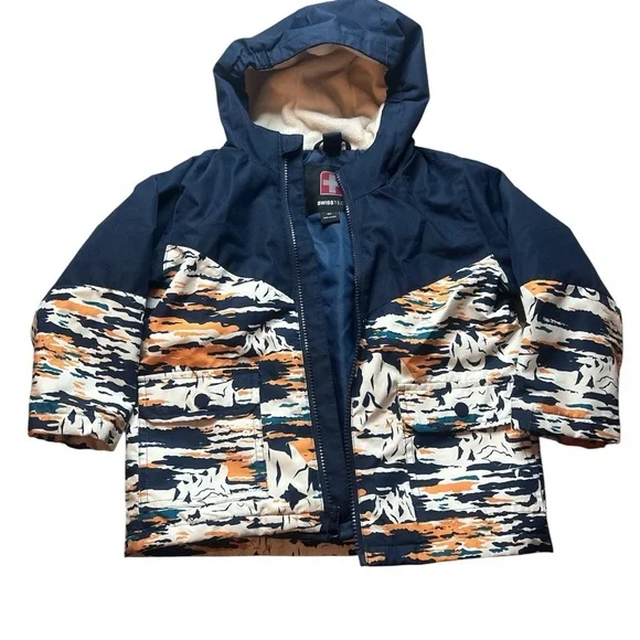 Swiss Tech Boys Winter Jacket – Mountain/Camo Print – Size 3T