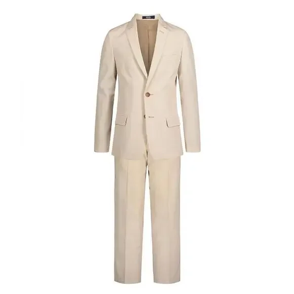 Nautica Big Boys 2-piece Micro-Texture Suit Khaki Sports Suit and Pants 20R