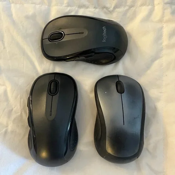 3 Logitech Black Computer Mouses - For Parts