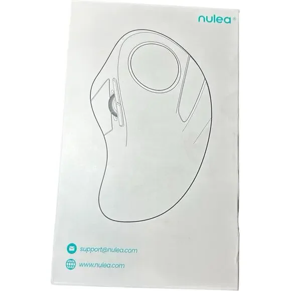 Nulea Wireless Trackball Mouse M505 Rechargeable Bluetooth 44mm Index Finger Blk