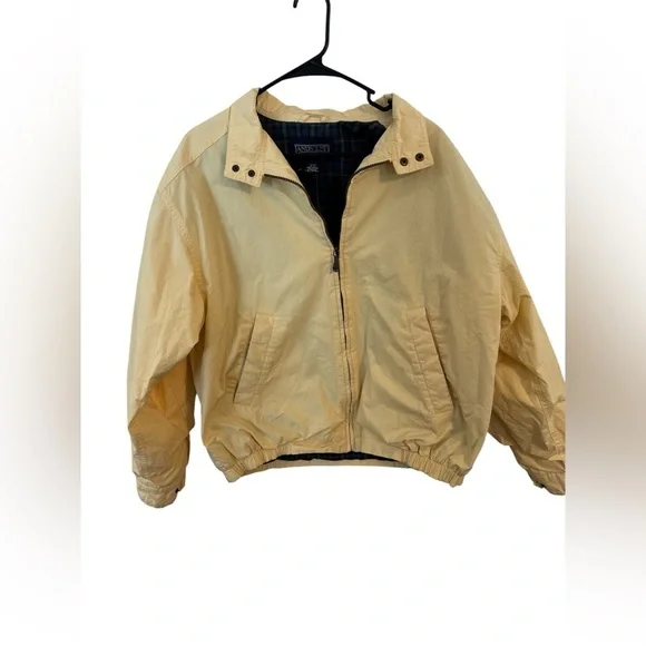 Vintage Lands' End Men's Light Cream yellow Jacket-Cabincore