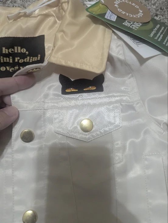 Mini Rodini The Cat Tells All Satin Jacket NWT