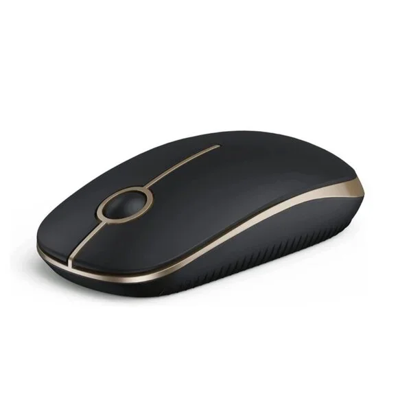 Wireless 2.4G Silent Mouse with USB Receiver DPI Precision Black Gold, New