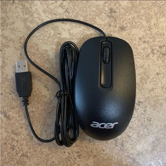 New! “Acer” Genuine Optical Wired USB 2 Button PC Computer Mouse. # DC1121101C.