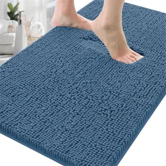 chenille bath rug mat non slip absorbent washable soft bathroom rug 14x23