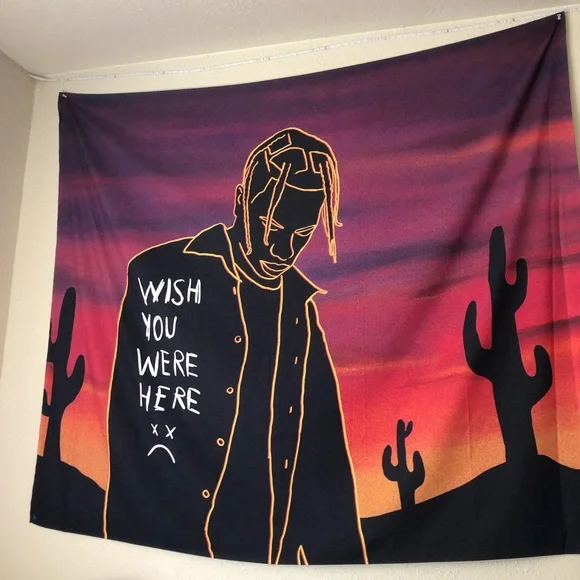 “Wish you were here” Travis Scott tapestry
